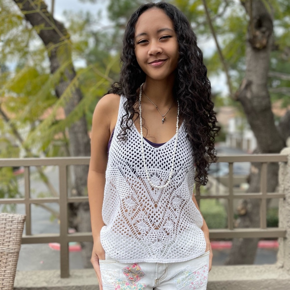 Crochet top white/off white medium xxi